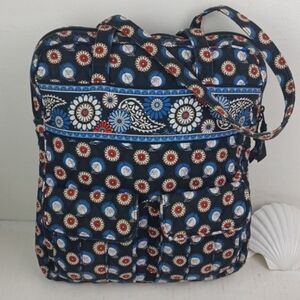 Vera Bradley Night Owl Extra Large Floral Paisly Shoulder Bag Tote 12" X 14"